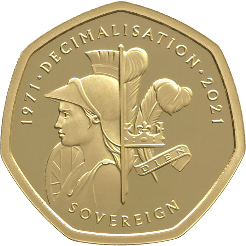 Alderney, 1 Sovereign 2021, 50th Anniversary of Decimalisation