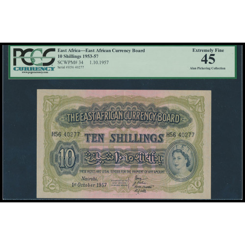 East Africa, 10 Shillings 1957, H56 40277