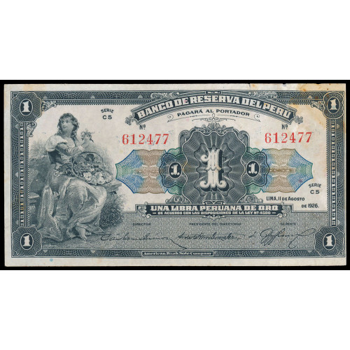Peru, 10 Soles 1935 on 1 Libra 1926, 612477