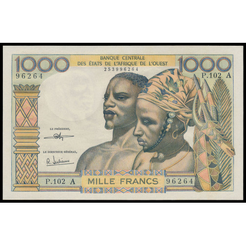 West African States (Ivory Coast), 1000 Francs 1959-65