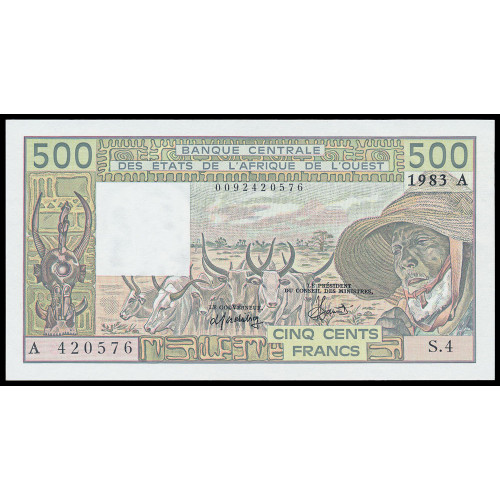 West African States (Ivory Coast), 500 Francs 1983