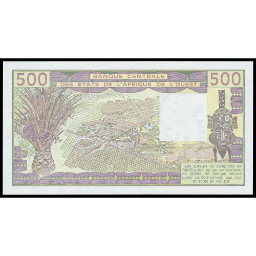 West African States (Ivory Coast), 500 Francs 1988