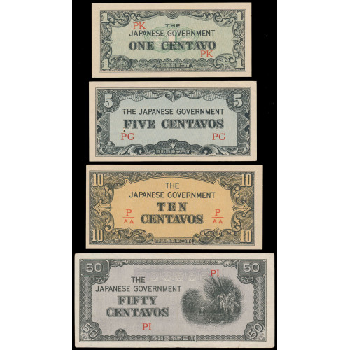 Philippines, 0,01 - 1000 Pesos 1942-45, 10 notes set