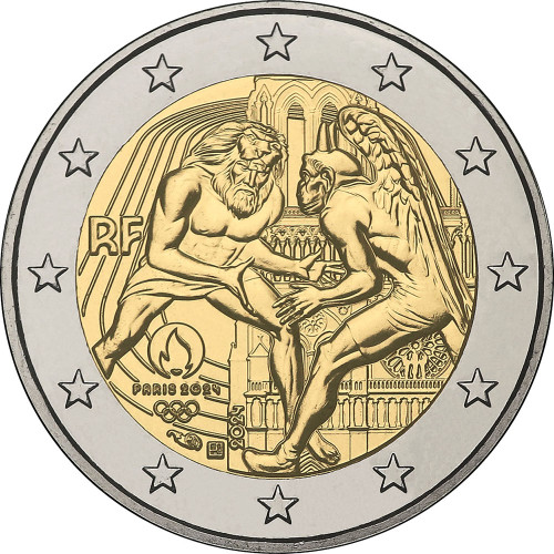 France, 2 Euro 2024, Olympic Games Paris 2024 "Hercules wrestling" (coincard)