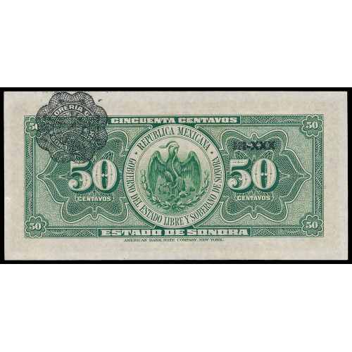 Mexico - El Estado de Sonora, 50 Centavos 1915