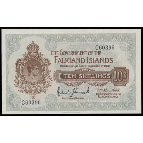 Falkland Islands, 10 Shillings 1938, C 60396