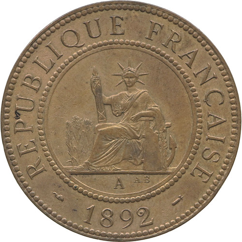 French Indo-China, 1 Cent 1892 A