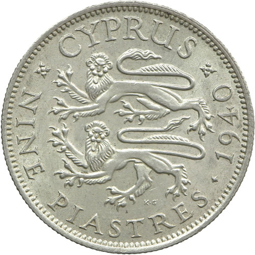 Cyprus, 9 Piastres 1940