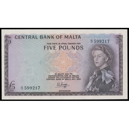 Malta, 5 Pounds 1968, A/12 599217