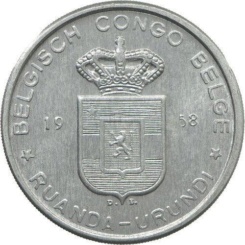 Belgian Congo (Ruanda Urundi), 5 Francs 1958