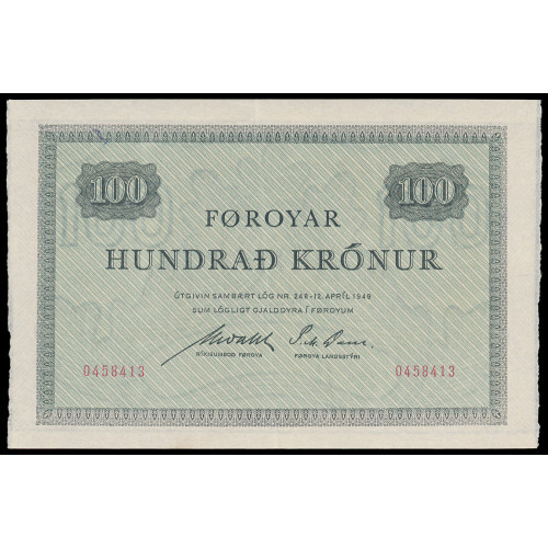 Faeroe Islands, 100 Kronur 1949, 0458413