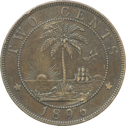 Liberia, 2 Cents 1896 H