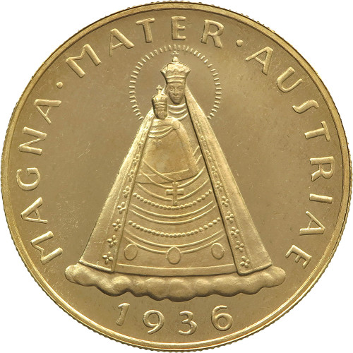 Austria, 100 Schilling 1936, Madonna of Mariazell