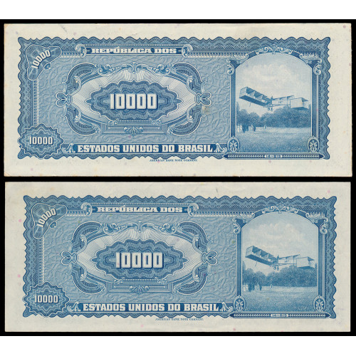 Brazil, 10000 Cruzeiros 1966, 000001 & 100000 (Set of 2 notes)