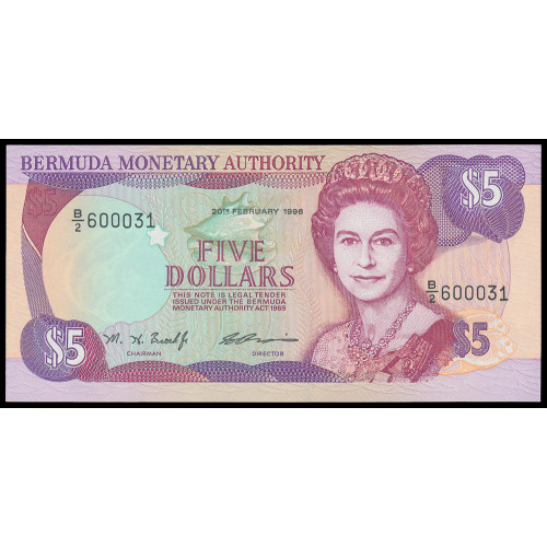 Bermuda, 5 Dollars 1996