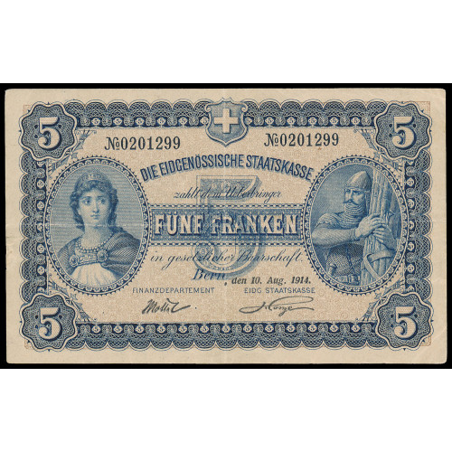 Switzerland, 5 Franken 1914, 0201299