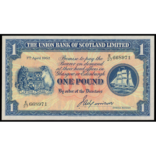 Scotland - The Union Bank of Scotland, 1 Pound 1952, E/27 668971