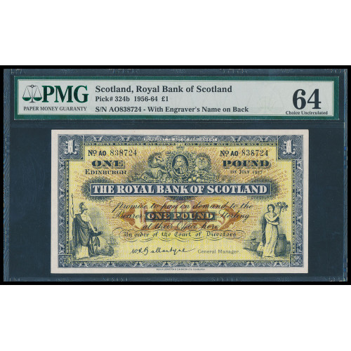 Scotland - The Royal Bank of Scotland, 1 Pound 1957, AO 838724