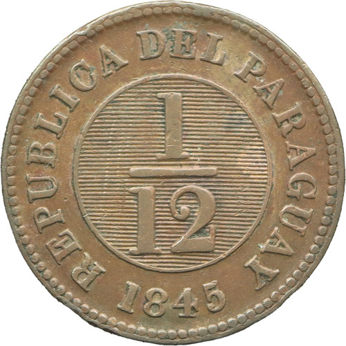 Paraguay, 1/12 Real 1845