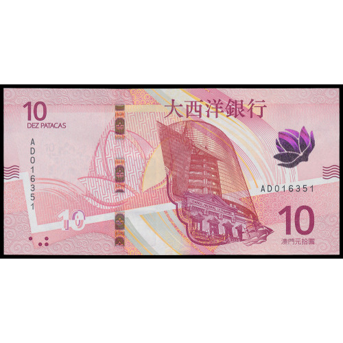 Macau - Banco Nacional Ultramarino, 10 Patacas 2020