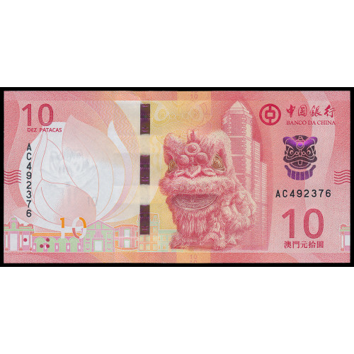 Macau - Banco da China, 10 Patacas 2020