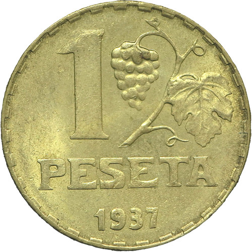 Spain, 1 Peseta 1937