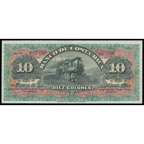 Costa Rica - El Banco de Costa Rica, 10 Colones 1901-08