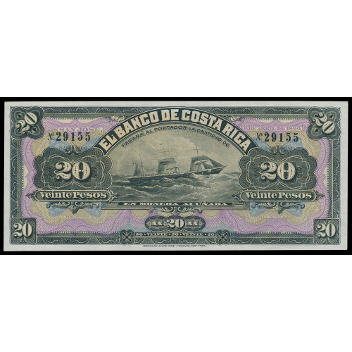 Costa Rica - El Banco de Costa Rica, 20 Pesos 1899