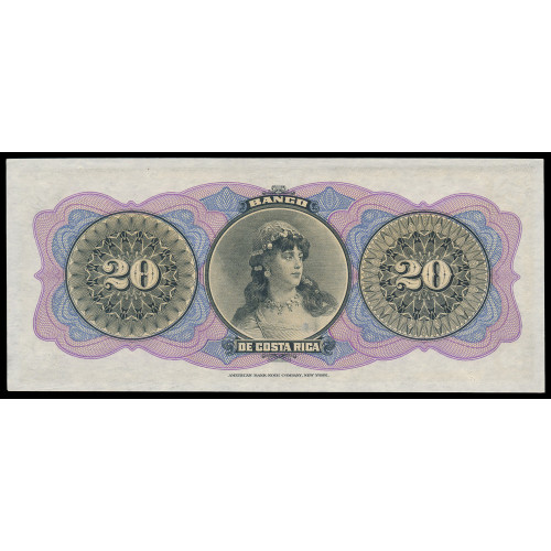 Costa Rica - El Banco de Costa Rica, 20 Pesos 1899