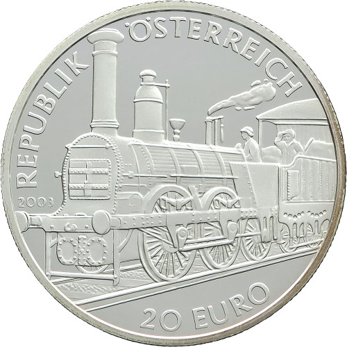 Austria, 20 Euro 2003, Early Steam locomotive