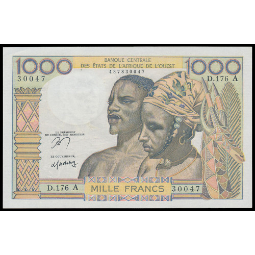 West African States (Ivory Coast), 1000 Francs 1959-65, 437830047