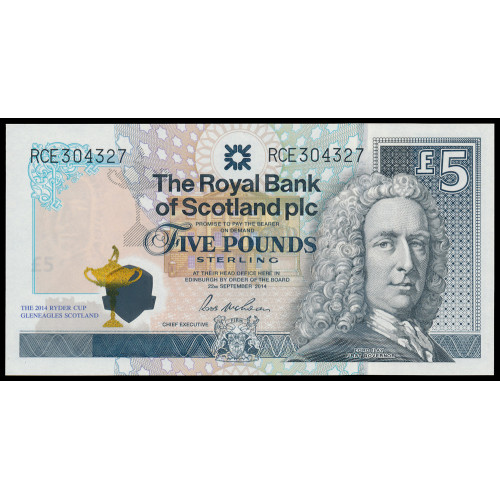 Scotland - The Royal bank of Scotland PLC, 5 Pounds 2014, Commemorative