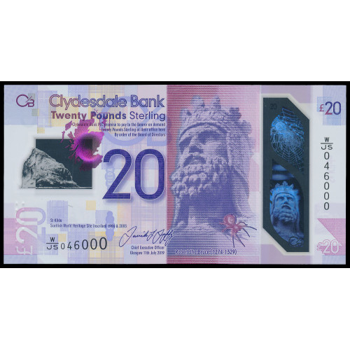 Scotland - Clydesdale Bank, 20 Pounds 2019 (Polymer)