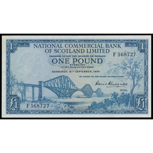 Scotland - National Commercial Bank of Scotland Limited, 1 Pound 1959, F 568727