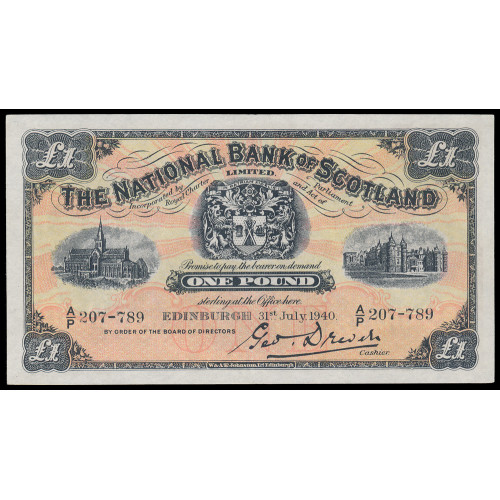 Scotland - The National Bank of Scotland, 1 Pound 1940, A/P 207789