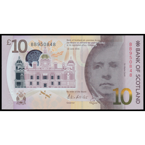 Scotland - Bank of Scotland, 10 Pounds 2016 (Polymer)