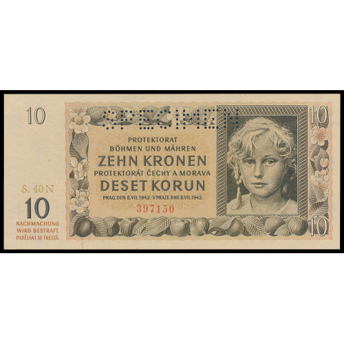 Bohemia & Moravia, 10 Korun 1942, 397150, Specimen