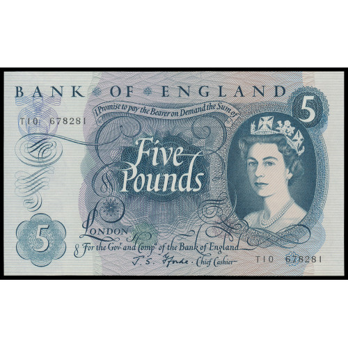 Great Britain, 5 Pounds 1966-70 (Sign. J. S. Fforde)