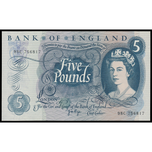 Great Britain, 5 Pounds 1970-75 (Sign. J. B. Page)