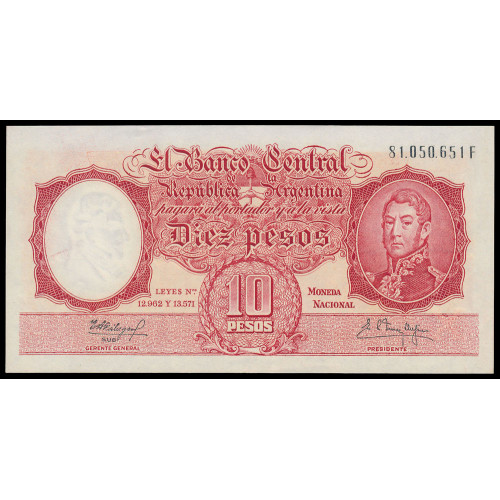 Argentina, 10 Pesos 1954-68