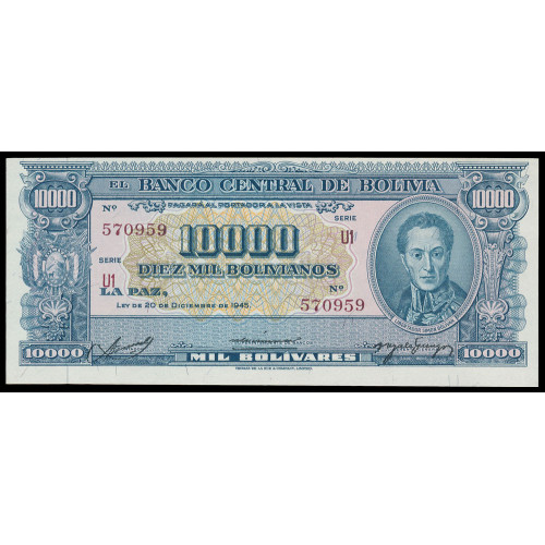 Bolivia, 10000 Bolivianos 1945