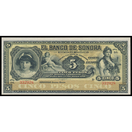 Mexico - Banco de Sonora, 5 Pesos 1897-1911, 332928