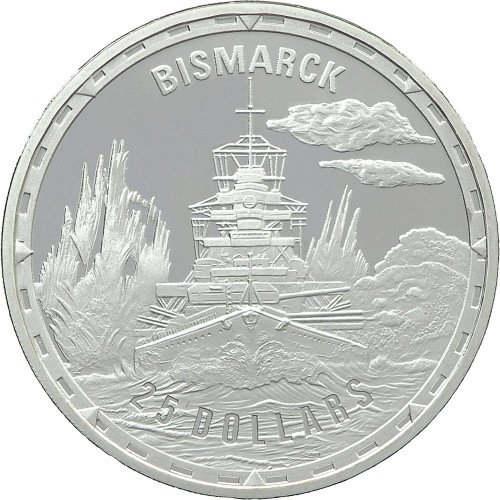 Solomon Islands, 25 Dollars 2005, Legendary battleships - Bismarck (1 Oz)