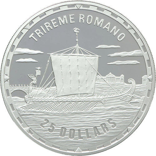 Solomon Islands, 25 Dollars 2007, Legendary battleships - Trireme Romano (1 Oz)