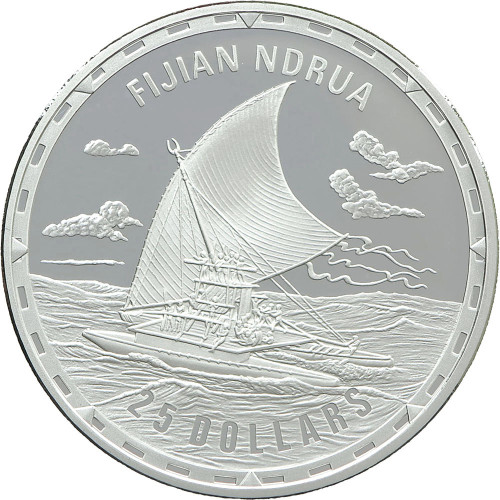 Solomon Islands, 25 Dollars 2007, Legendary battleships - Fijian Ndrua (1 Oz)