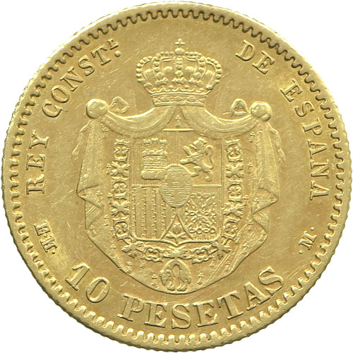 Spain, 10 Pesetas 1878 EM-M