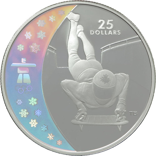 Canada, 25 Dollars 2009, Vancouver Olympics - Skeleton