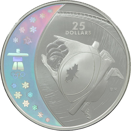 Canada, 25 Dollars 2008, Vancouver Olympics - Bobsleigh