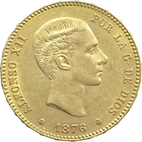 Spain, 25 Pesetas 1876 DE-M