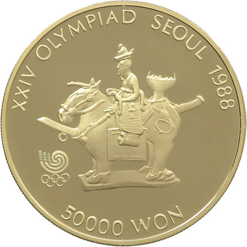 Korea South, 50000 Won 1987, 1988 Olympics - Horse and Rider (1 Oz)